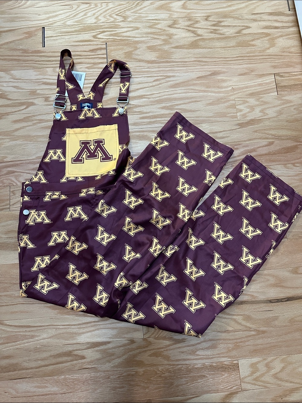 University of Minnesota Logo Maroon & Gold Printed Women's Overalls